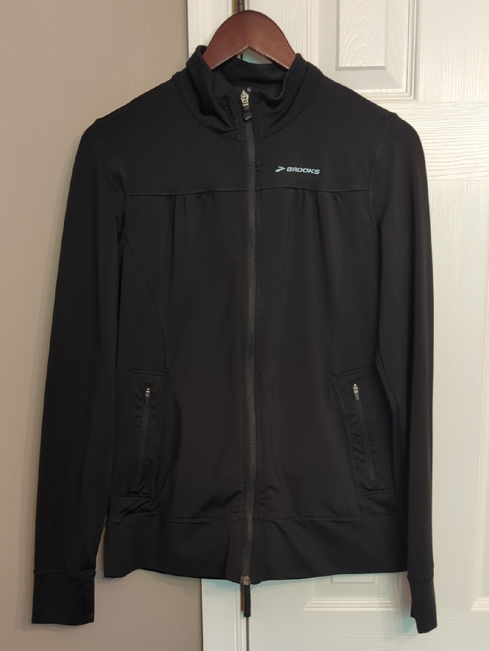Women's Brooks Black Full-Zip Performance Jacket Running Cycling Workout